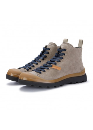 mens lace up ankle boots panchic light grey