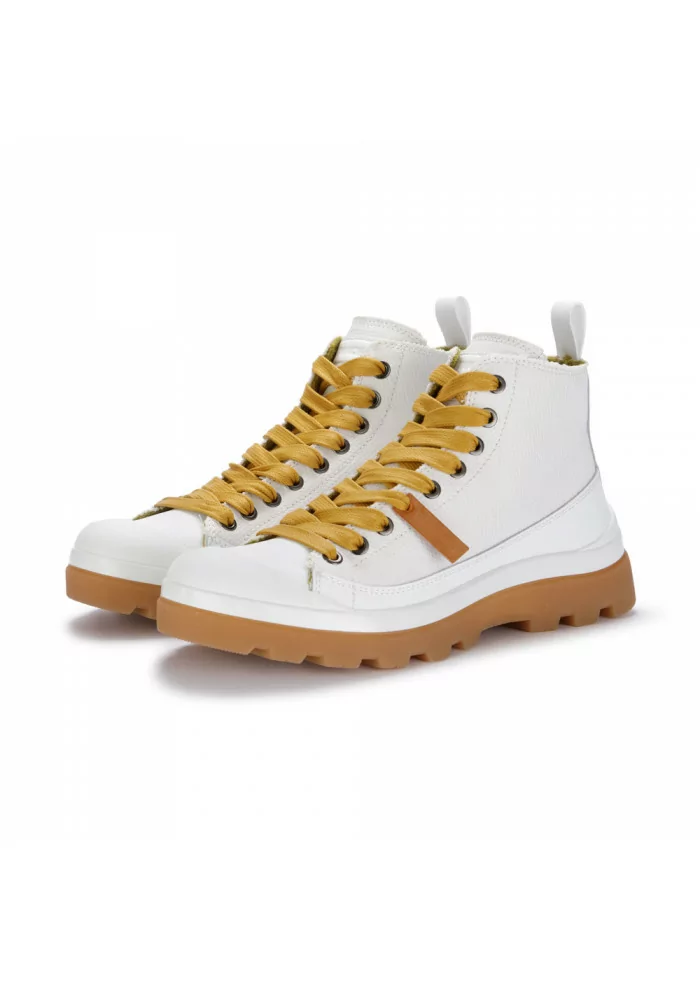 womens lace up ankle boots panchic white yellow