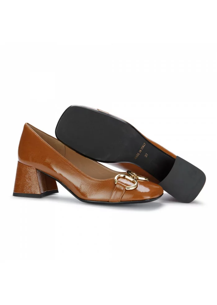 womens heel shoes il borgo firenze shiny brown