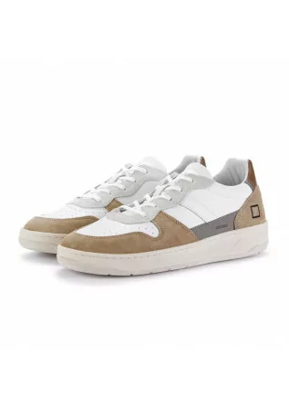 mens sneakers date court vintage white brown
