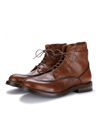mens lace up ankle boots manovia52 cognac brown