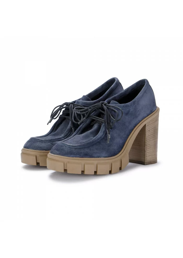 womens heel shoes juice camoscio blue