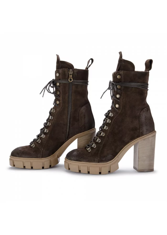 womens heel boots juice camoscio brown