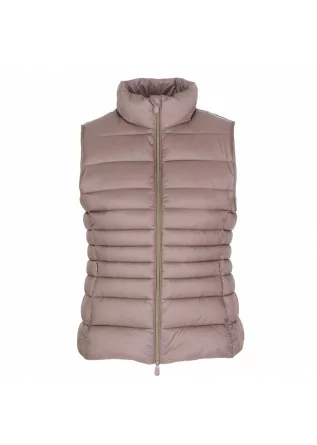 womens puffer vest save the duck lynn pink