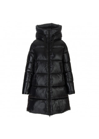 womens long puffer jacket save the duck isabel black