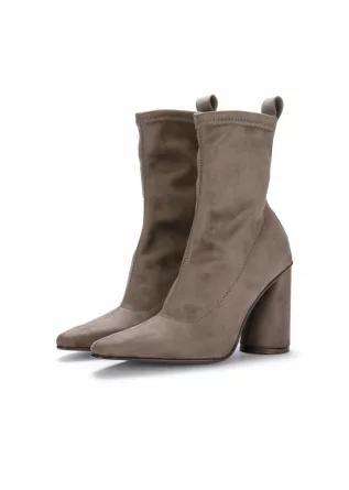 womens heel ankle boots juice suede taupe grey