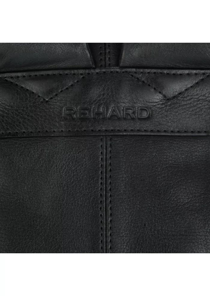 mens backpack rehard black leather