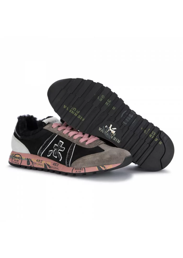 womens sneakers premiata lucy black pink