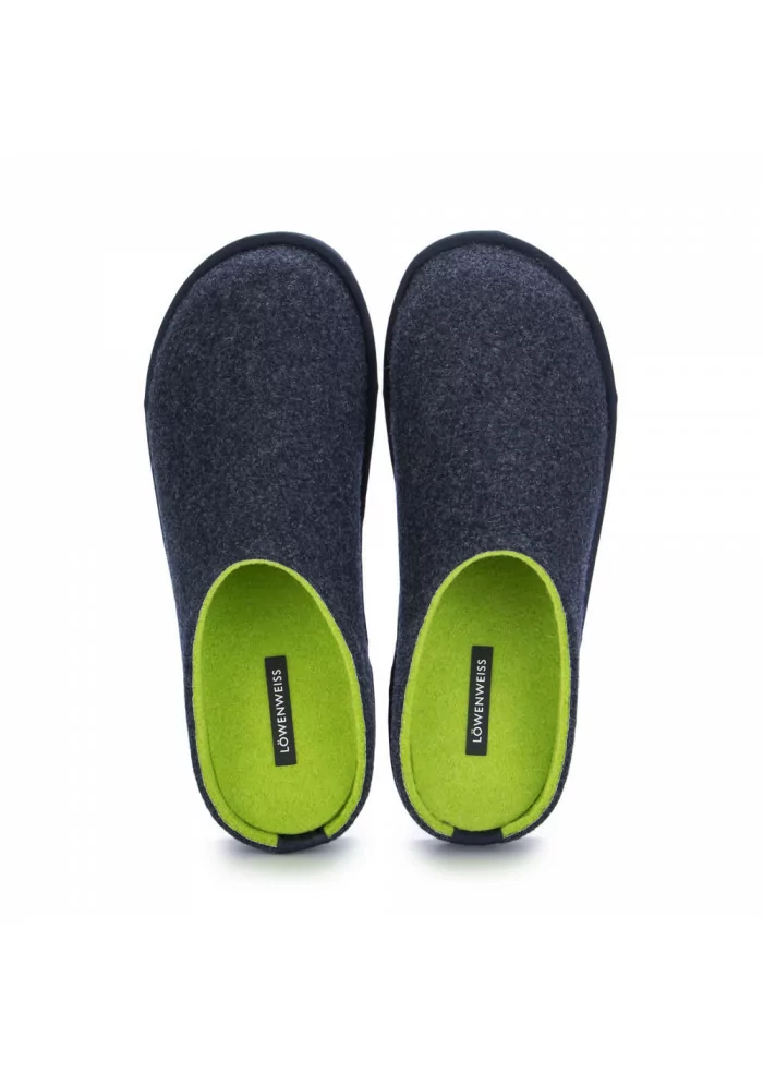 mens slippers loewenweiss felt blue green