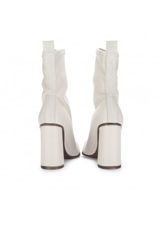 JUICE | HEELED ANKLE BOOT WITH STRETCH LEATHER WHITE