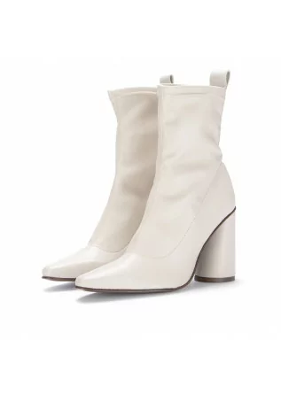 womens heel ankle boots juice cream white