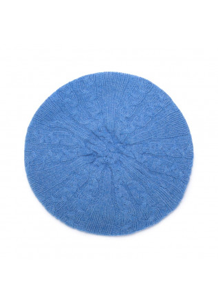 beret hat riviera cashmere braided light blue