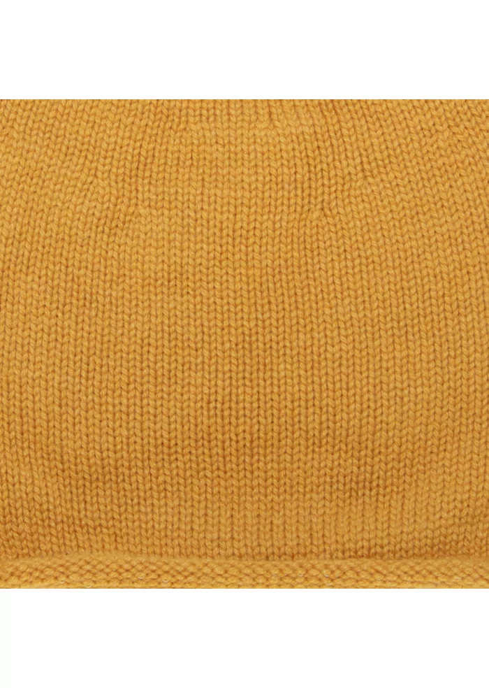 unisex beanie cap riviera cashmere smooth yellow