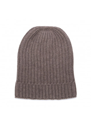RIVIERA CASHMERE| RIBBED CASHMERE BEANIE BROWN