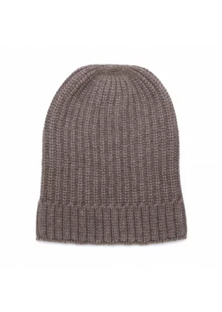 RIVIERA CASHMERE| RIBBED CASHMERE BEANIE BROWN