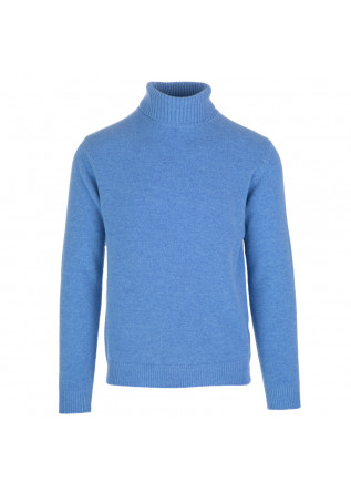 maglione dolcevita uomo wool and co azzurro