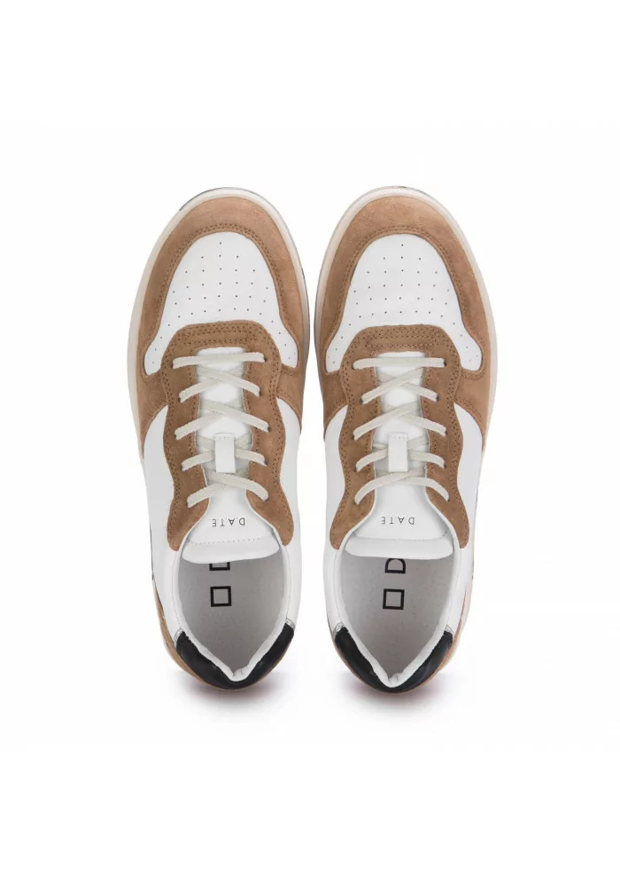 mens sneakers date court leather brown white