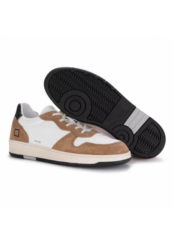 mens sneakers date court leather brown white