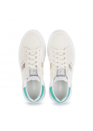 STOKTON | SNEAKER WEIßE CREME GRÜN ROSE