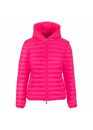 womens padded jacket save the duck fluo kyla pink