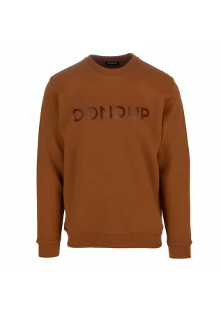 mens sweatshirt dondup regular logo brown
