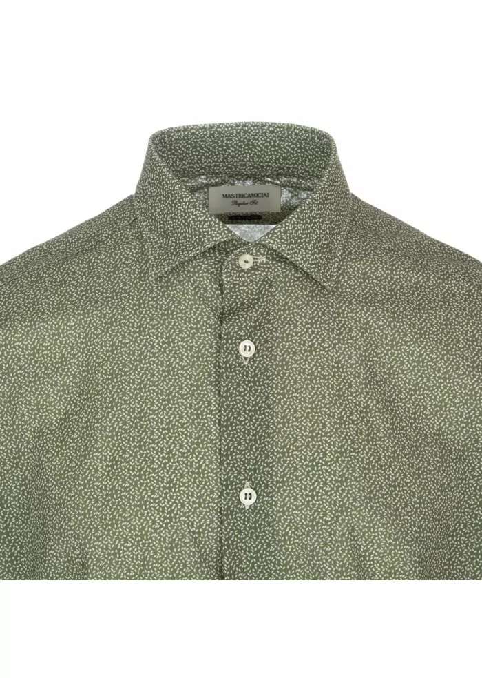 camicia uomo luca mastricamiciai di cotone verde