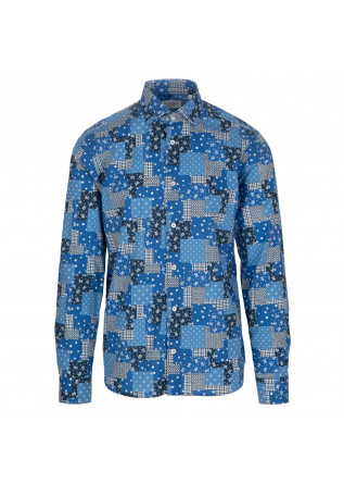 herren hemd mastricamiciai luca baumwolle blau patch