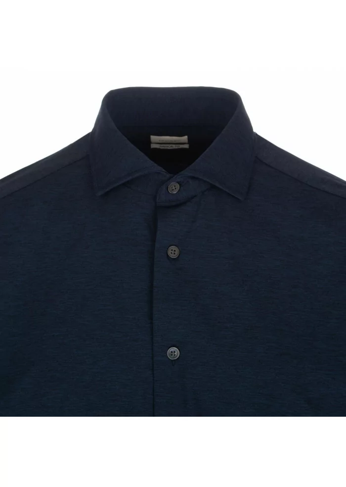 Rossini radical fit man shirt Traiano in polyamide blue