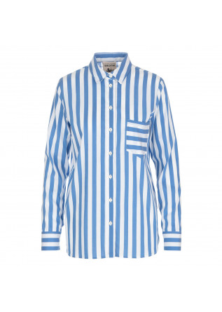 womens shirt semicouture poplin stripes white blue
