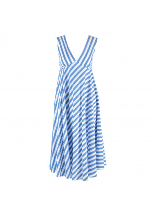 womens flared dress semicouture white blue