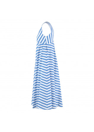 SEMICOUTURE | FLARED DRESS WHITE BLUE