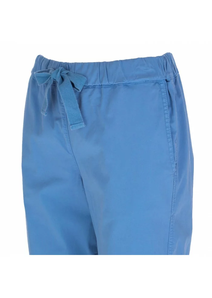 pantaloni donna semicouture cotone azzurri