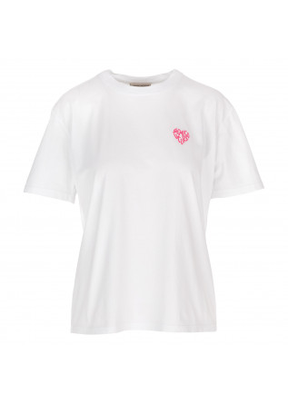 damen t shirt semicouture baumwolle herz weiss