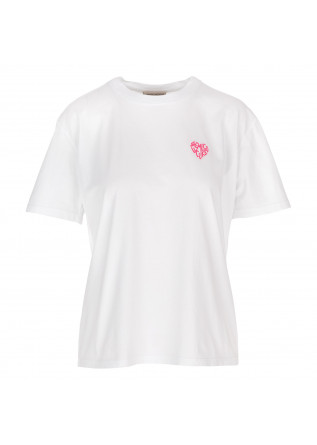 womens t shirt semicouture cotton heart white