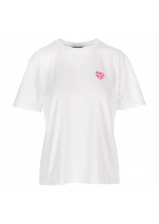 womens t shirt semicouture cotton heart white