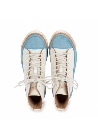 BNG REAL SHOES | HOHE SNEAKER "LA CIELO CANVAS" WEISS HELLBLAU