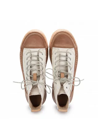 BNG REAL SHOES | SNEAKERS LA NOCCIOLA HIGH WHITE BROWN