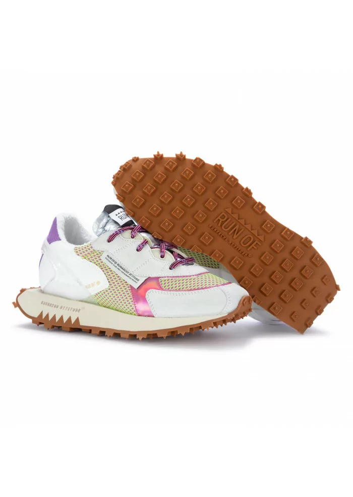 womens sneakers bodrum run soft run of mixed materials white purple