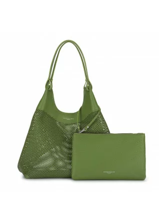 womens shoulder bag gianni chiarini dua perforated leather green