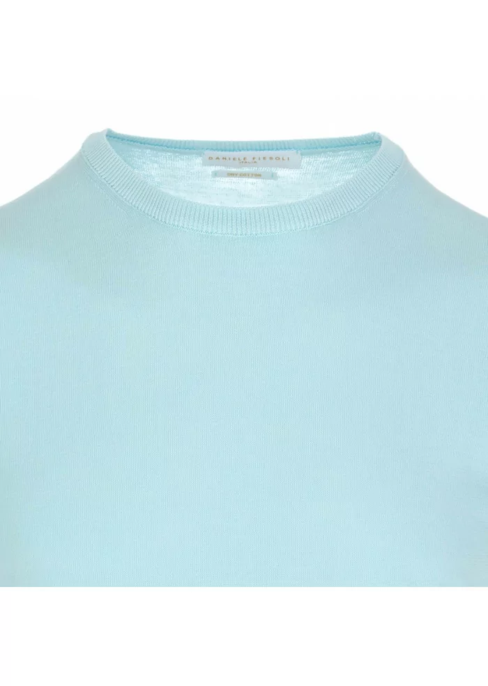 daniele fiesoli mens tshirt light blue crepe cotton