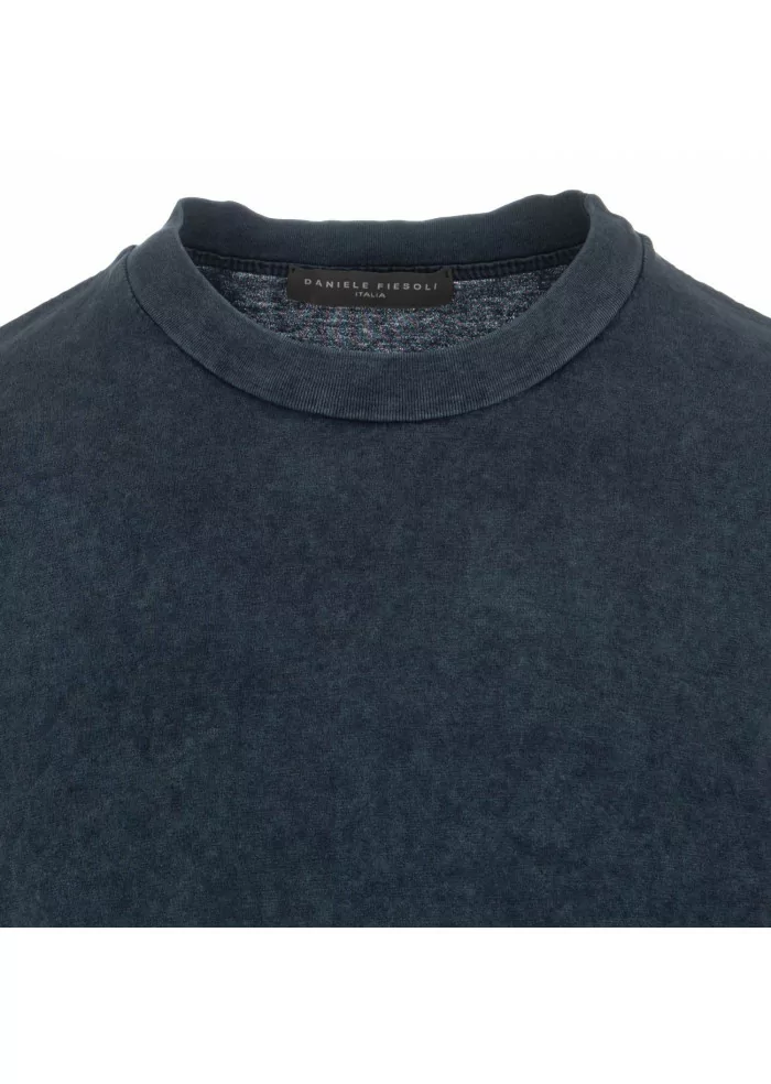 tshirt uomo stone washed daniele fiesoli jersey cotone blu