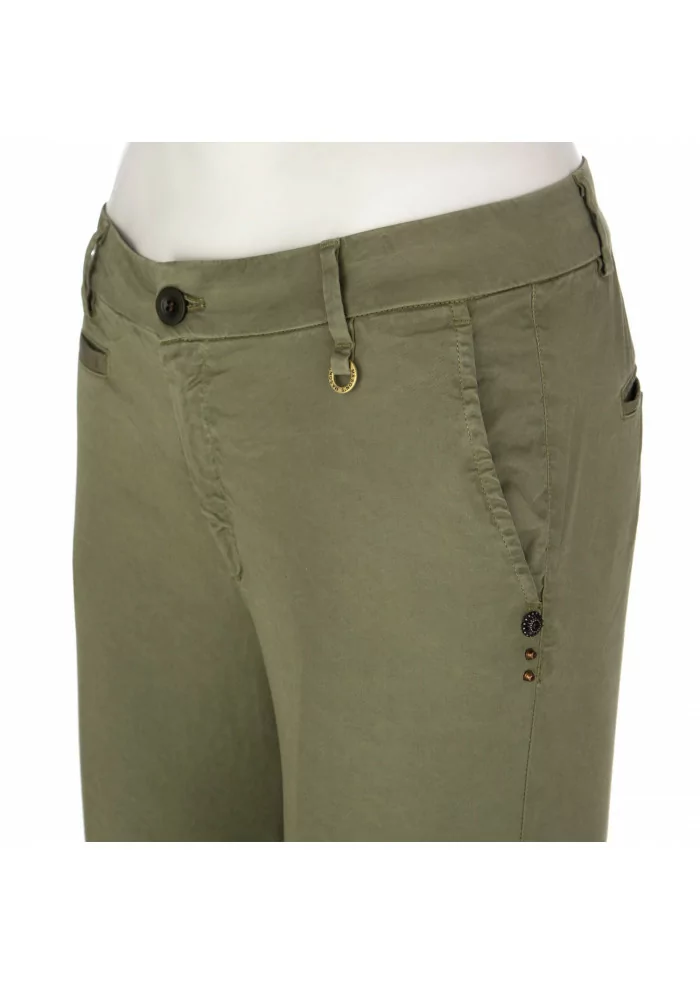 pantaloni donna jaqueline capri masons tencel verde militare
