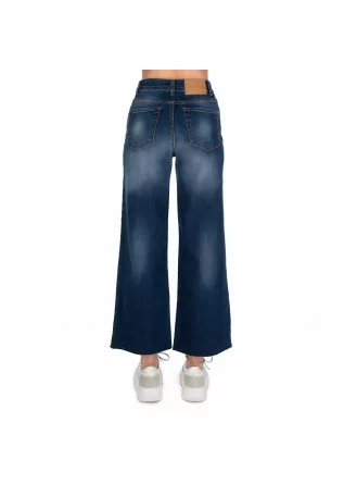 damen jeans kartika crop breites bein blau