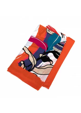 womens foulard leaves print manila grace viscose multicolor