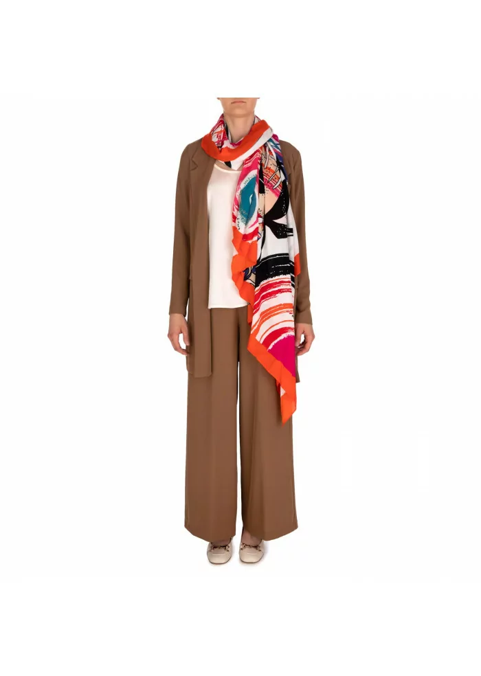 foulard donna stampa foglie manila grace viscosa multicolore