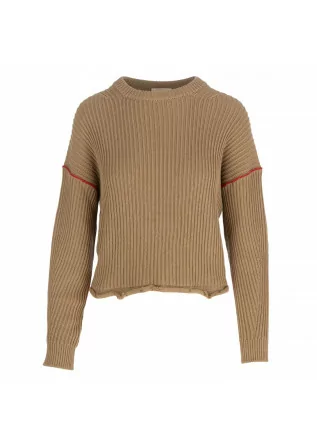 womens sweater semicouture ribbed beige