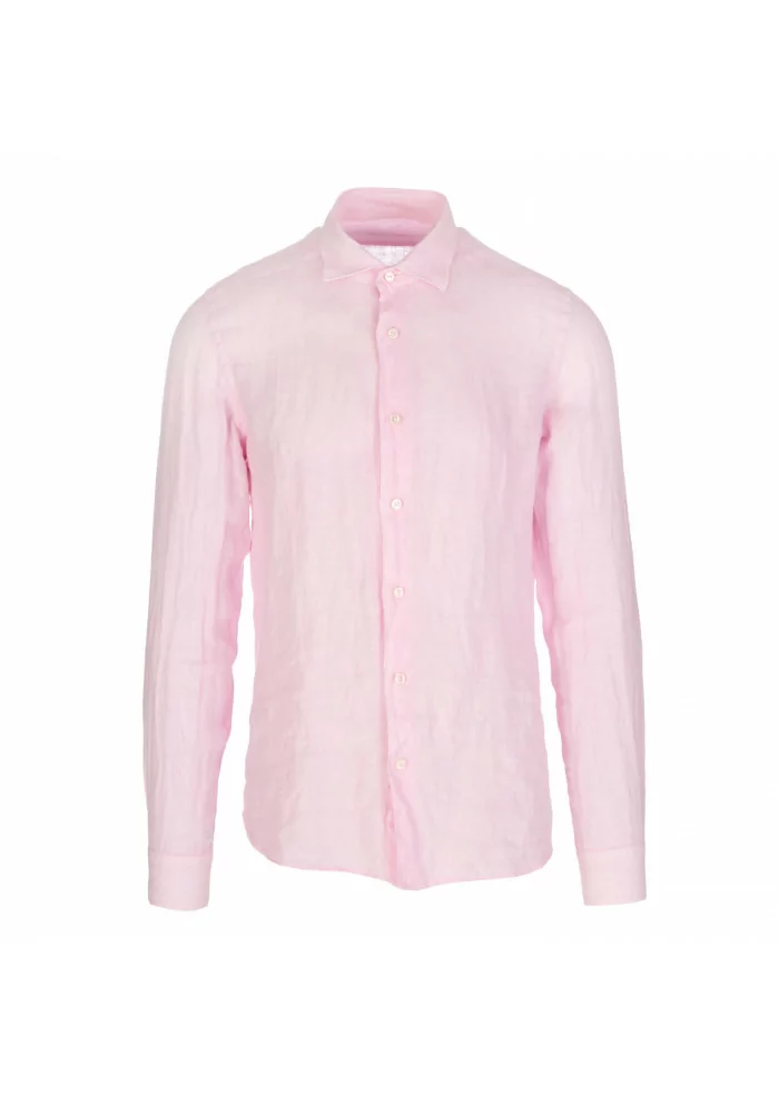mens shirt mastri camiciai luca linen pink