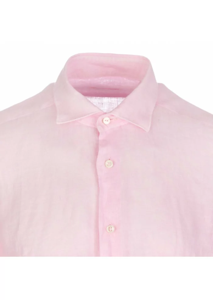 mens shirt mastri camiciai luca linen pink