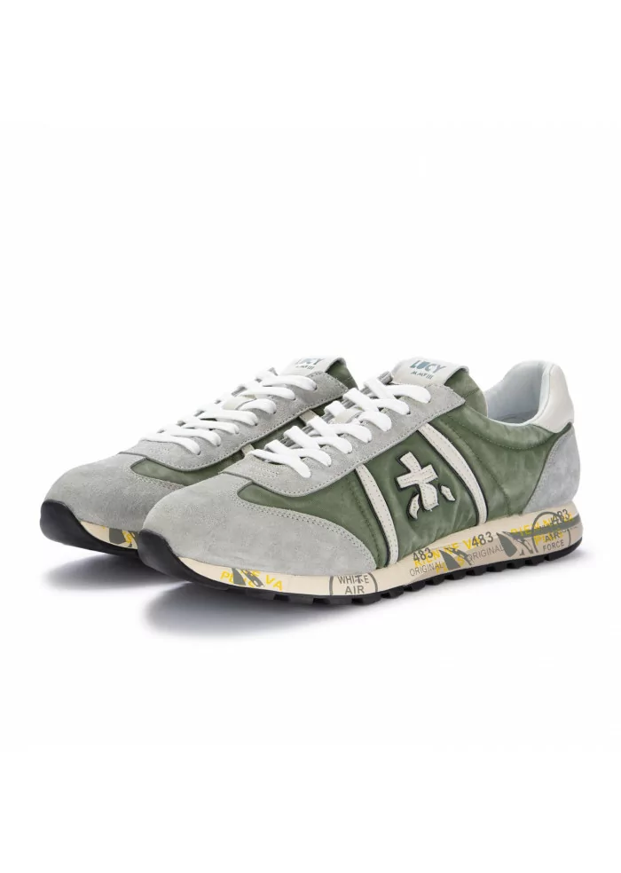 mens sneakers premiata lucy green grey