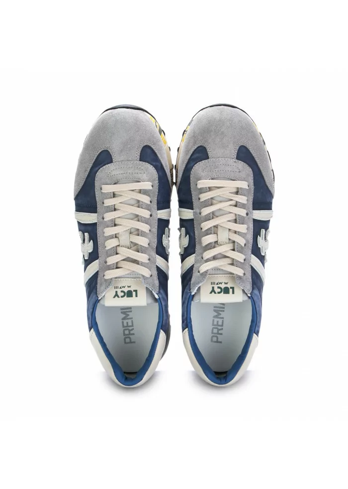 mens sneakers premiata lucy blue grey